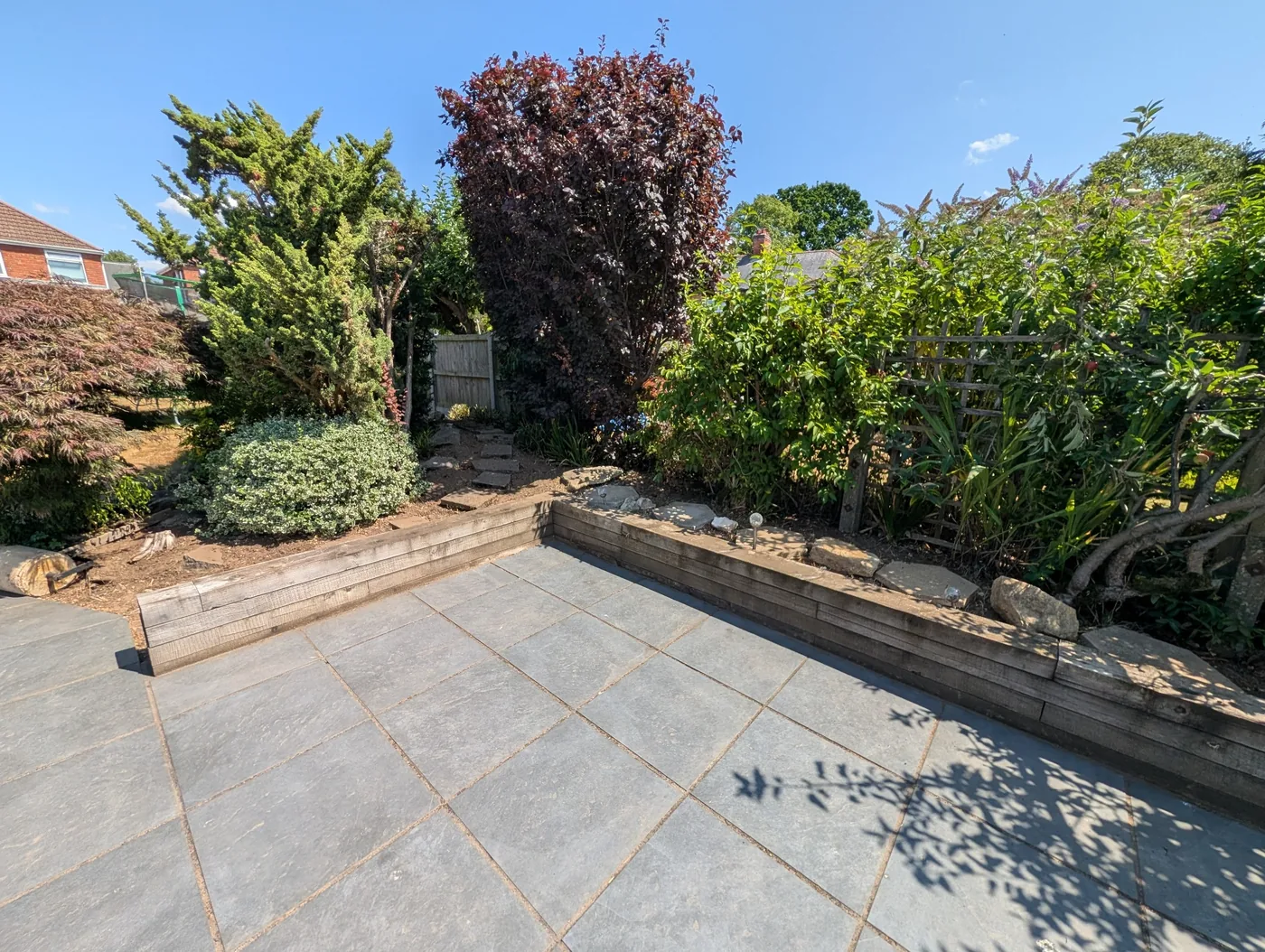 Patio and garden after the tidy-up